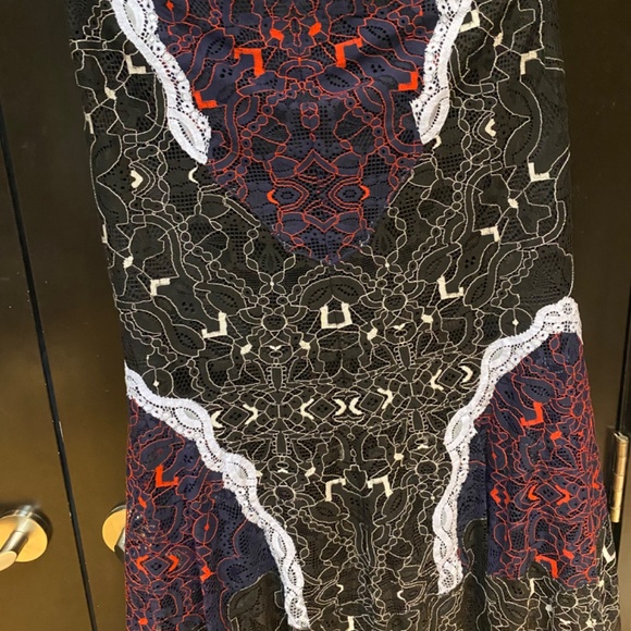 Jonathan Simkhai Black and Blue lace Midi Skirt - Picture 3 of 9